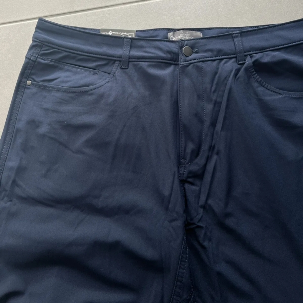 Benton Performance Slim Fit moisture wicking Men Navy Blue - Picture 4 of 5